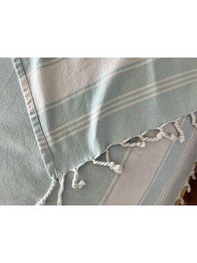 Lane Linen TURKISH 100% Cotton Beach Towels Blanket Blue White Stripe 38" x 72"